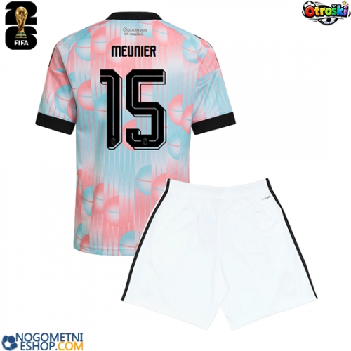 Otroški Nogometni dresi Belgija Thomas Meunier #15 Gostujoči SP 2026 Kratek Rokav (+ Kratke hlače)